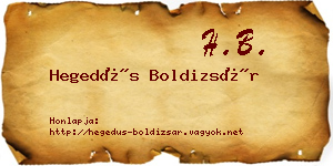 Hegedűs Boldizsár névjegykártya