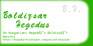 boldizsar hegedus business card